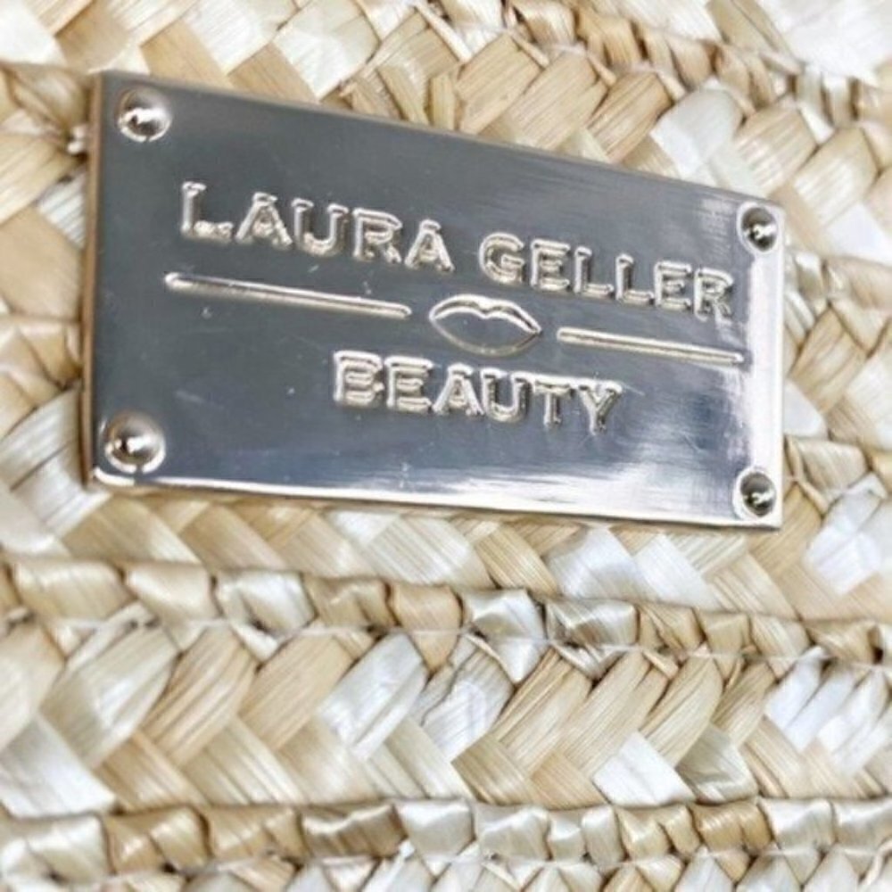 Laura Geller Beauty Lined straw tote beauty bag 11” X 15”  Woven Wheat Straw - Picture 5 of 8